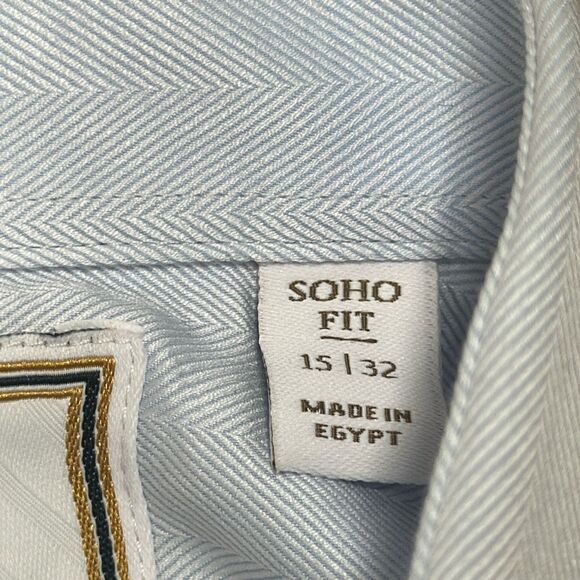 BROOKS BROTHERS  Luxury Collection Thomas Mason Blue Dress Shirt Size 15 - 32 - Picture 5 of 6